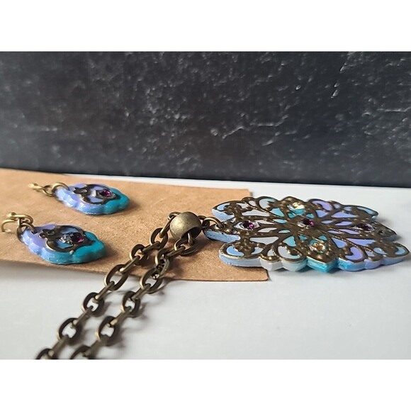 Multicolored Floral Polymer Clay Jewelry Set, NEW - Picture 5 of 10